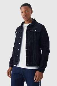 Veste en jean délavé pour homme, coupe-vent, col rabattu, boutons recouverts, poches, 100 % coton, style décontracté, streetwear d'hiver, coupe classique - Product Image 4