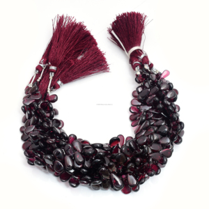 Perles de grenat naturel faites à la main, forme poire lisse, 8 pouces de long, 5,5x9 à 8,5x12 mm, pour la fabrication de bijoux, bracelets et colliers - Product Image 3