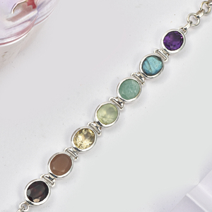 Top Quality 925 Sterling Silver Natural Multi Gemstone <b>Bracelets</b> Unique Design 925 Silver Jewelry Manufacturer Women's <b>Bracelet</b> - Product Image 1