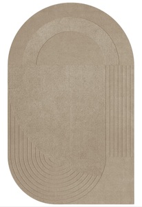 พรมขนสัตว์นิวซีแลนด์แท้ 100% งานแฮนด์เมด รูปทรงวงรี ดีไซน์ทันสมัย สำหรับห้องนั่งเล่น ขายส่ง พรมทัฟท์ทำมือ - Product Image 2