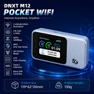 Router <span class=keywords><strong>WiFi</strong></span> de Bolsillo DNXT WiFi6 300Mbps, Módem Mifi 2.4GHz y 5.8GHz, Configuración WPS con una Sola Tecla, Router Móvil 4G LTE para Uso en Grupos - Product Image 2