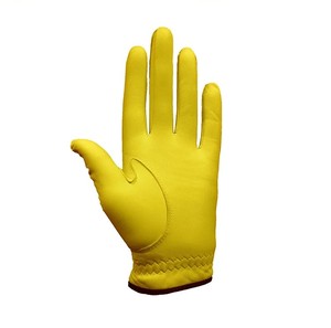 Guante de Golf de Piel Cabretta Suave y Transpirable con Colores y Logotipo Personalizados, Amarillo, para Mano Izquierda, Perforado, con Velcro, Dedos Completos, Deportivo - Product Image 5