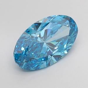 เพชรรูปวงรีสีน้ำเงินปลูกในห้องปฏิบัติการสำหรับทำเครื่องประดับเพชรแบบหลวม - Product Image 3