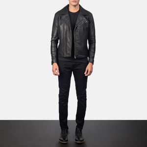 Blouson en cuir de vachette pour homme, nouvelle collection, tendance, avec logo personnalisé, 100 % cuir véritable, décontracté, fermeture éclair, printemps - Product Image 2
