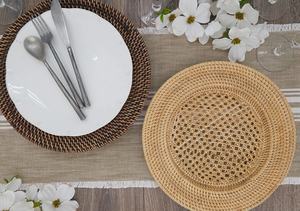 Ensemble de dessous-de-plat en rotin tissé à la main, sous-plat en osier rond, décoration de table bohème - Product Image 5