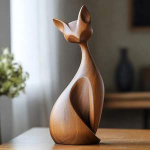 Sculpture en bois naturel par RR Enterprises India pour la décoration rustique de la maison, design artisanal unique pour les espaces intérieurs et extérieurs - Product Image 5