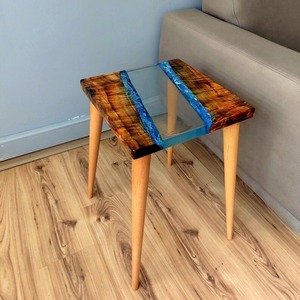 Modern Large Luxury Epoxy Resin Dining <b>Table</b> Solid Wood <b>Clear</b> Finish Set for Hotel and Dining Room Kitchen Furniture - Product Image 3