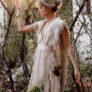 Poncho de festival bohème en coton brut, gilet hippie, kaftan bohème, cardigan taille unique, manteau pour femme, cache-maillot de bain - Product Image 4