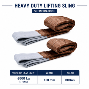 Provina Sangle de levage en polyester de haute qualité 6 tonnes, à œil plat, haute résistance, longueur personnalisable, sûre et fiable pour levage et traction 8:1 - Product Image 4