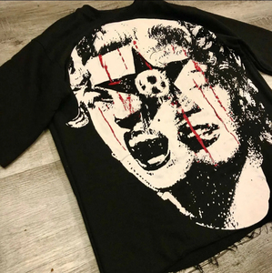 Camiseta Gráfica Gótica para Hombre con Estampado de Calavera, Estilo Urbano Oversize, Algodón Casual, Hip Hop, Estilo Oscuro, Camiseta de Moda - Product Image 2