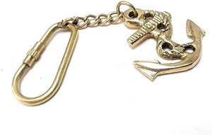 Elegante llavero de ancla de latón macizo con encanto náutico vintage – Porta llaves duradero y con estilo para entusiastas de la marina - Product Image 3
