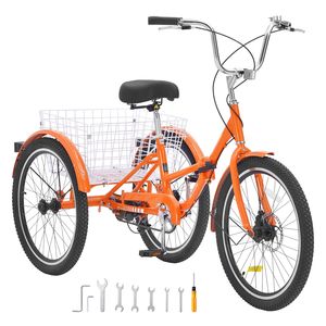 Triciclo Pieghevole per Adulti da 24 Pollici, Bici a 3 Ruote Leggera in Lega di Alluminio con Grande Cestino Posteriore, Tipo Carrozzeria Chiusa - Product Image 1