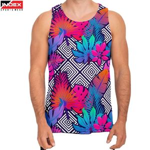 Camiseta sin Mangas para Hombre INDEX, Cuello Redondo, Estampado Floral, Tejido Transpirable de Poliéster, Estilo Deportivo, Chaleco Atlético Informal - Product Image 1
