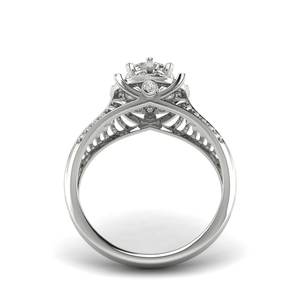 AJRETAIL Diamante Cultivado en Laboratorio de 0.712 Quilates, Oro Blanco de 14K, Engaste Pavé, Color E, Claridad VVS, Certificado IGI, Anillo de Compromiso Clásico - Product Image 2