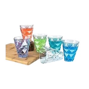 Juego de Vasos de Agua Acrílicos Irrompibles con Textura de Diamante, Vasos Reutilizables Coloridos para Jugos, para Fiestas en Casa y Cenas al Aire Libre - Product Image 2