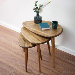 Table d'appoint en bois naturel mettant en valeur une texture organique, une couleur chaude et une construction durable pour un usage domestique - Product Image 6