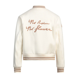 Blouson universel coupe ample style universitaire avec col montant, broderie frontale, style streetwear, épaules tombantes, 100 % coton - Product Image 2