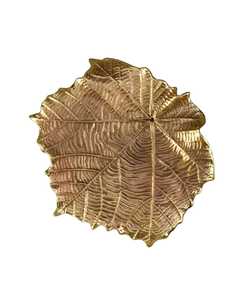 Plateau décoratif en aluminium plaqué or, motif floral traditionnel, pièce unique pour la décoration de Diwali - Product Image 2