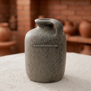 Vase <span class=keywords><strong>Pichet</strong></span> Rustique en <span class=keywords><strong>Terre</strong></span> Cuite Gris Foncé Soso, Pot en Céramique Artisanale, Récipient Décoratif en Grès, Vente en Gros - Product Image 5