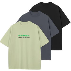 เสื้อยืดแขนสั้นผู้ชายทรงโอเวอร์ไซส์ ผ้าคอตตอนเจอร์ซีย์ คอกลม พิมพ์ลายตัวอักษร สไตล์ลำลอง - Product Image 1