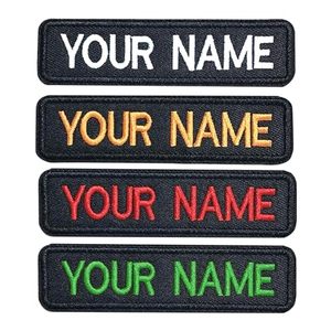 Custom <b>Name</b> Eco-Friendly Embroidered <b>Iron</b>-<b>On</b> Canvas Patches Rectangle Fabric Badge for Cloth Use - Product Image 4