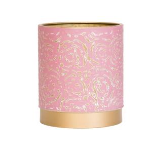 ถังขยะโลหะสลักลายกุหลาบสีชมพูสุดหรู สำหรับตกแต่งบ้าน งานอีเว้นท์ และพื้นที่ต้อนรับแขก จากอินเดีย - Product Image 1