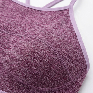 Custom Own Brand Logo Printed Seamless Sports Bra Breathable Yoga Fitness Crop Top Shockproof <b>Running</b> Gym Workout <b>Padded</b> Bra - Product Image 4