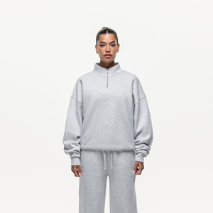 Sweat-shirt à col roulé zippé pour femme, manches longues, couleur unie, idéal pour l'extérieur - Product Image 5