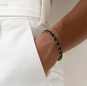 Black Onyx Stone Charm <b>Bracelet</b> for Women 925 Sterling Silver Elegant Luxury <b>Gemstone</b> Fine Jewelry - Product Image 2