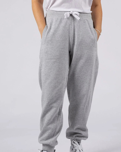 Pantalon de survêtement gris droit en molleton pour femme, taille élastique avec cordon de serrage, coupe décontractée longueur pleine, style été 2026 – Vente en gros - Product Image 1