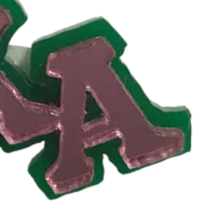 Pin de Solapa con Letra AKA, Esmaltado en Rosa y Verde, Insignia para Sombrero de Hermandad Griega y Mochila, Accesorio de Joyería de Moda - Product Image 3