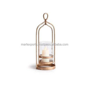 Linterna de vela de lujo moderna de hierro negro mate contemporáneo, decoración de Mesa para el hogar, oficina, restaurante o sala de estar - Product Image 4