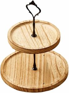 Élégante vitrine alimentaire en bois, pièce décorative de service, accessoire minimaliste pour boulangerie, support à dessert rustique en bois - Product Image 4