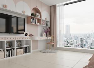 กระเบื้องเซรามิคเคลือบด้านสีเบจ600x600ทันสมัยกระเบื้องภายในซีเมนต์ดูซีเมนต์คุณภาพสูงกันลื่น - Product Image 2