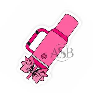 Taza Rosa Personalizada con Lazo Rosa, Taza Aislante de Acrílico Sostenible y Bonita para Extensiones de Pestañas - Product Image 3