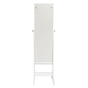 Retro White PVC Wood Grain Coating Whole Body Mirror Dressing Jewelry Cabinet Storage Makeup Vanities with Mirror Decoration - Product Image 5