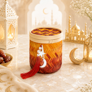 Handcrafted Bamboo <b>Box</b> Gergean <b>Ramadan</b> Decorative Bamboo Basket with Lid Wholesale Factory Supplier - Product Image 6