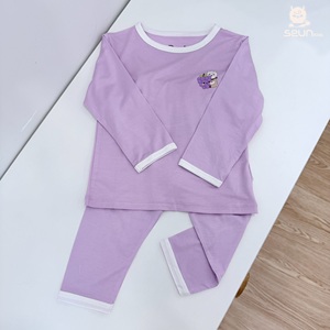 SeunKids Ensemble pyjama à manches longues pour bébé, 2 pièces, en coton, imprimé dessin animé, vêtements de nuit respirants, unisexe, pull à col rond, printemps - Product Image 5