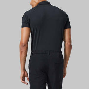 เสื้อโปโลแขนสั้นผู้ชายแบบ OEM/ODM สีบล็อกตัดต่อ ผ้าฝ้าย 100% ทรงหลวม สกรีนโลโก้พิมพ์นูน 3 มิติ ตามสั่ง - Product Image 2