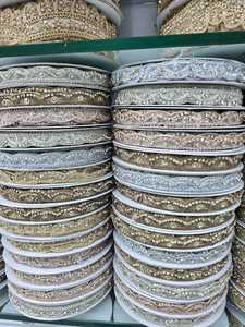 Bordure brodée de sequins tissés sur mesure, design moderne, lavable, écologique, polyester rayonne, couleur personnalisée, pour vêtements, chaussures, maison - Product Image 3