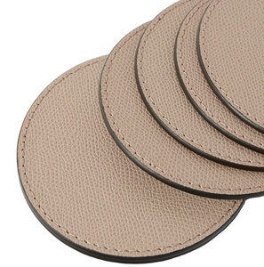 Juego de Posavasos de Cuero Texturizado Premium, Oferta, Posavasos Redondos para Bebidas, Protector de Mesa de Lujo, Decoración Elegante para el Hogar y la Oficina, Diseño Duradero - Product Image 1