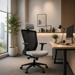 Ergonomic <b>Mesh</b> Office Chair Modern Swivel <b>Power</b> Adjustable Height Lumbar Support Breathable Backrest Green Fabric Seat - Product Image 1