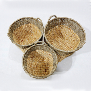 Water Hyacinth Eco-Friendly Handcrafted <b>Storage</b> <b>Baskets</b> with Handles <b>Rectangle</b> Rustic Multi-Purpose - Product Image 6