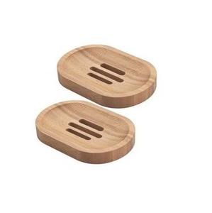 Porte-savon rectangulaire en bois naturel, auto-drainant, antidérapant, accessoire de comptoir de salle de bain - Product Image 1