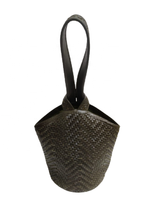 Sac fourre-tout décontracté pour femme, grande taille, en cuir véritable, vert olive, tressé, avec logo personnalisé, fermeture ouverte, fermeture éclair, polyester