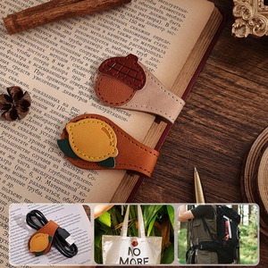 Marcapáginas de hoja de arce de cuero artesanal de primera calidad, adecuado para novelas, libros de texto y agendas de oficina. - Product Image 6
