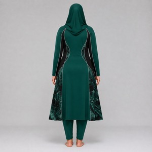 Ensemble Burkini Modeste Professionnel 4 Pièces pour Femme Musulmane, Maillot de Bain Personnalisable avec Logo, Jupe et Bas à Design Frontal, Couleurs Personnalisables en Profondeur - Product Image 2