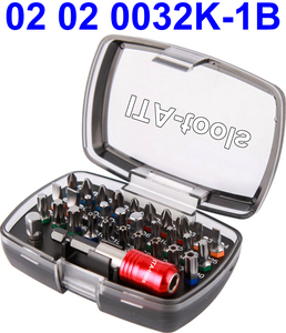 Jeu de 32 embouts Cr-V 1/4" x 25 mm avec anneaux de couleur - Product Image 3