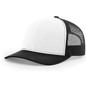 Gorra Trucker de Malla Blanca y Negra al por Mayor, de 6 Paneles, Ajustable, Unisex, Casual, Transpirable, de Color Sólido para Primavera y Verano - Product Image 1
