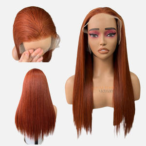 Pelucas de Cabello Vietnamita 100% Natural al por Mayor, Color Jengibre, Encaje HD 13x6, Pelucas Frontales sin Pegamento para Mujeres Negras - Product Image 5